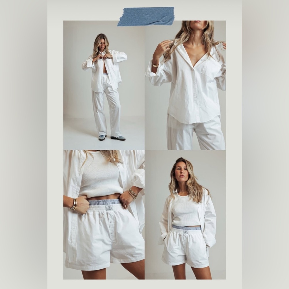 Parke Double Boxer Short White and Blue Small NWT - Picture 6 of 9